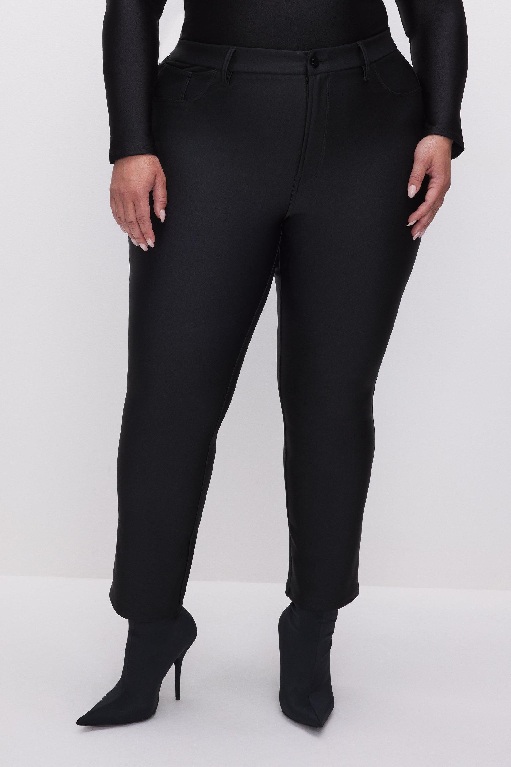 COMPRESSION SHINE STRAIGHT PANTS | BLACK001 Product Image