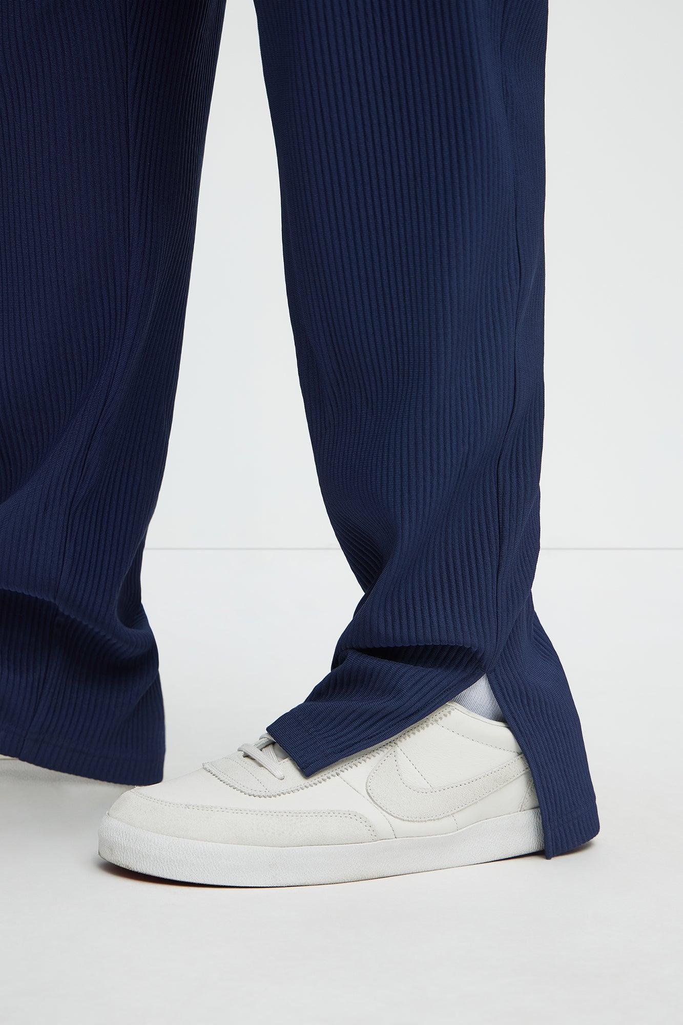Show Up Slim Slit Pants - Navy Product Image