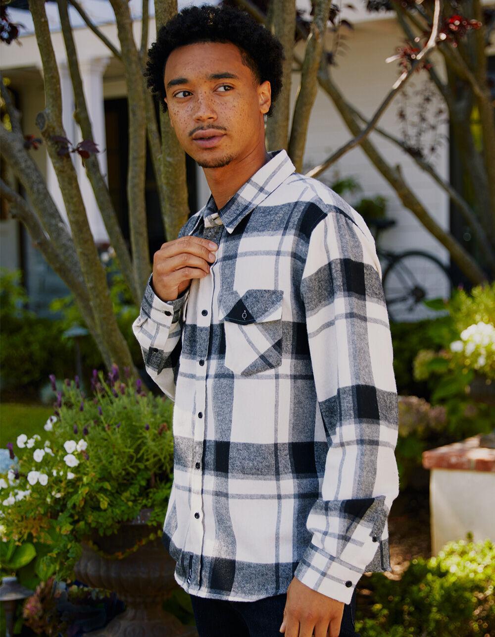 RSQ Mens Plaid Flannel - NAVY/ORANGE Product Image