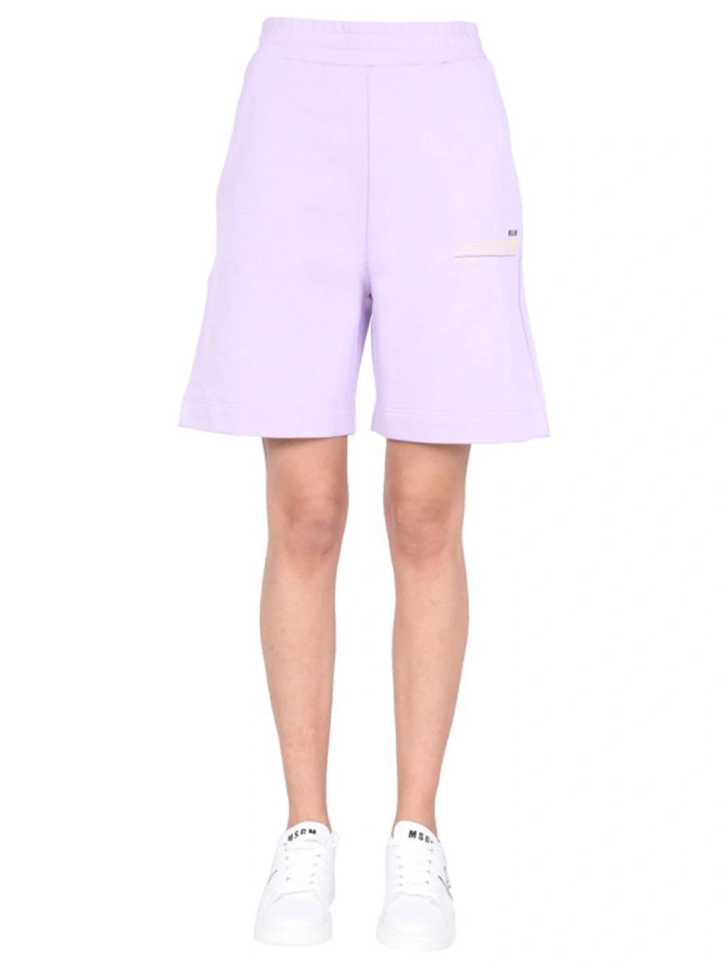 MSGM "fantastic Green" Bermuda In Purple Product Image