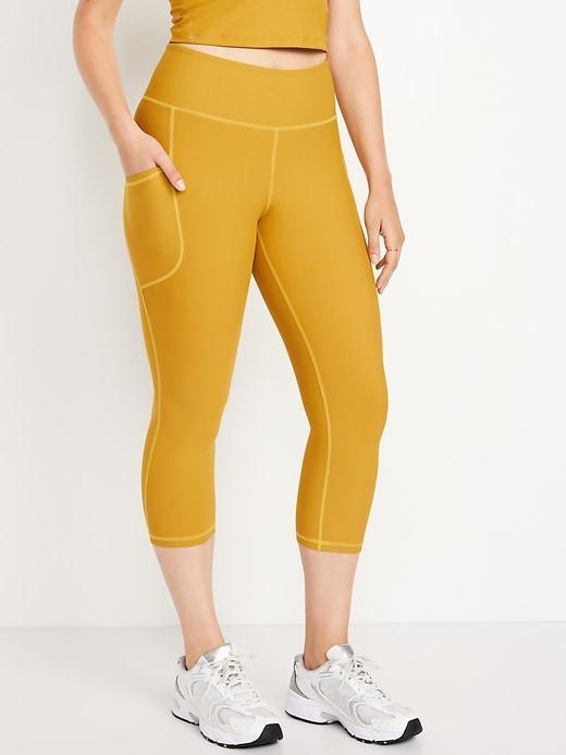 High-Waisted PowerSoft Crop Pocket Leggings Product Image