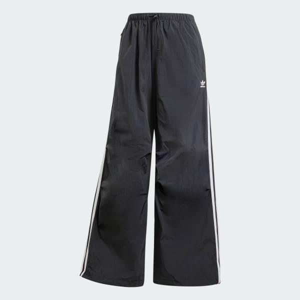 adidas 3-Stripes Woven Parachute Pants Black XS Womens Product Image