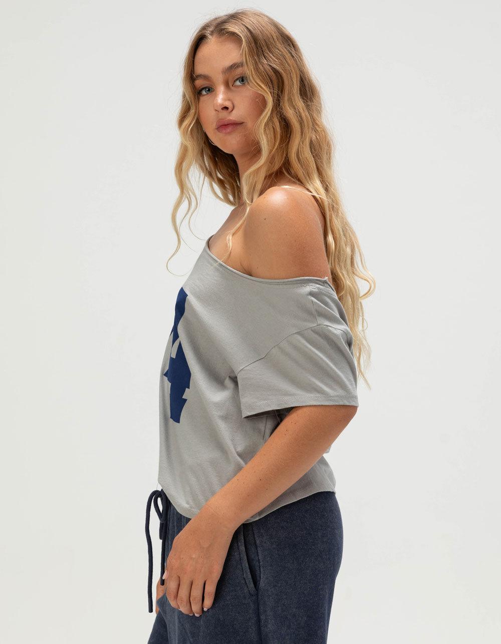 RSQ Womens Off The Shoulder 14 Tee - GRAY Product Image