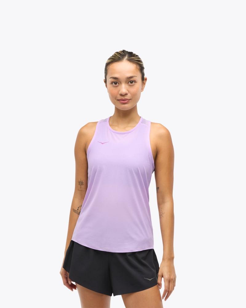 HOKA Women's Airolite Run Tank Top in Black, Size XXL Product Image