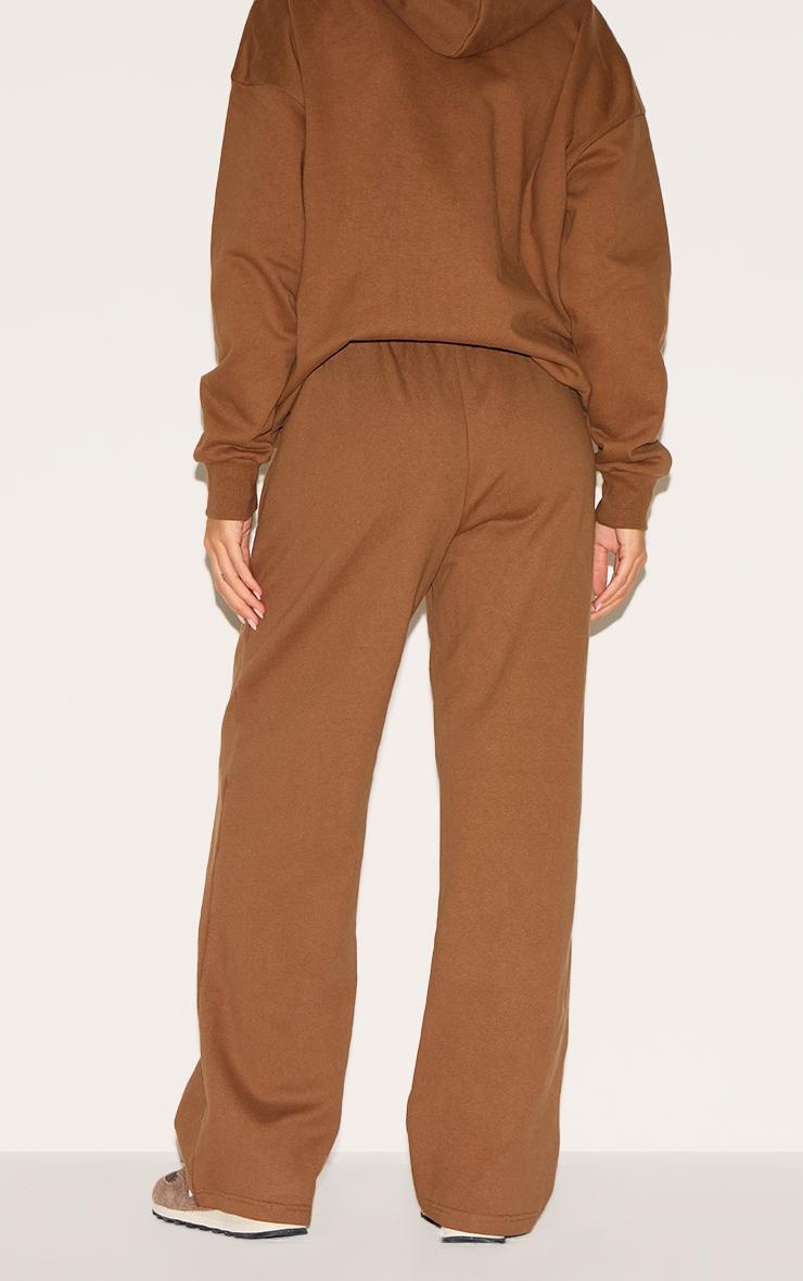 PRETTYLITTLETHING Taupe Premium Embossed Wide Leg Sweatpants Product Image