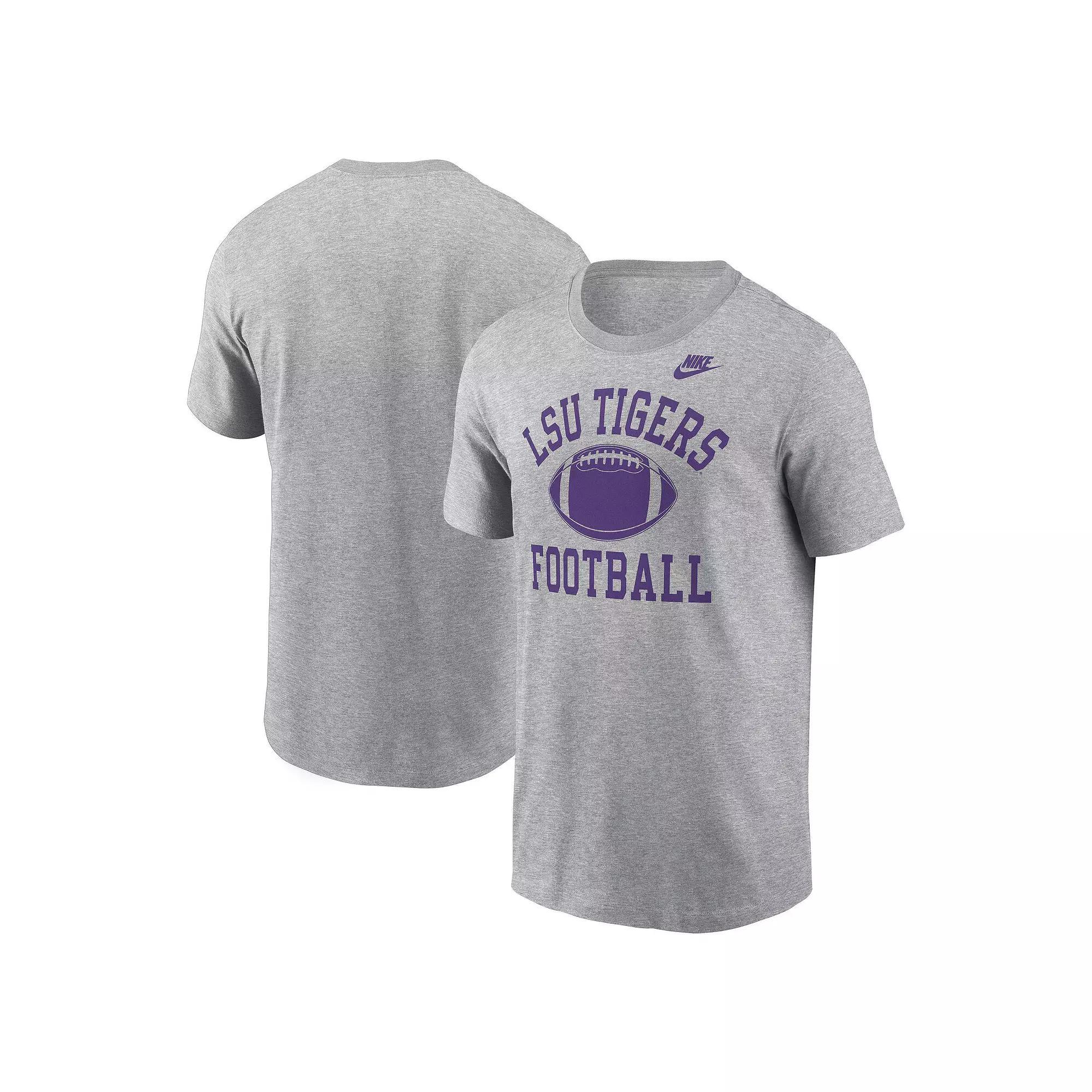 Men's Nike Heather Gray LSU Tigers Legacy Football Icon T-Shirt, Size: Medium, Grey Product Image