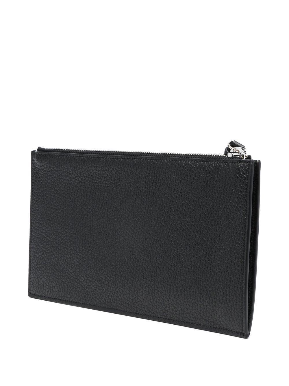 logo-lettering leather clutch bag Product Image