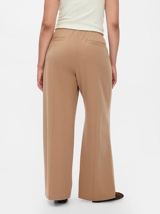Wide-Leg Seamed Pull-On Pants Product Image