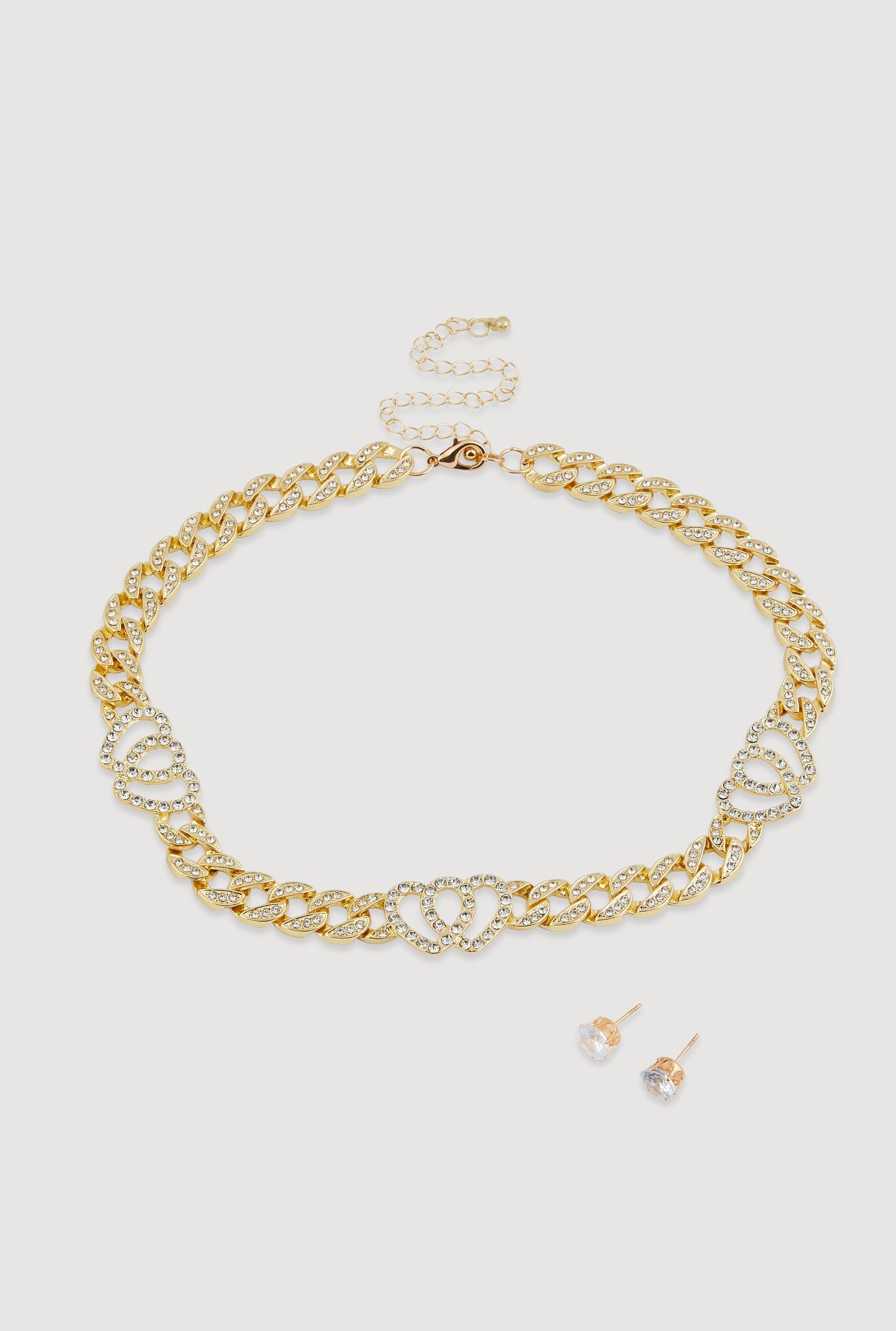Faux Pearl Rhinestone Beaded Layered Necklace with Drop Earrings Male Product Image