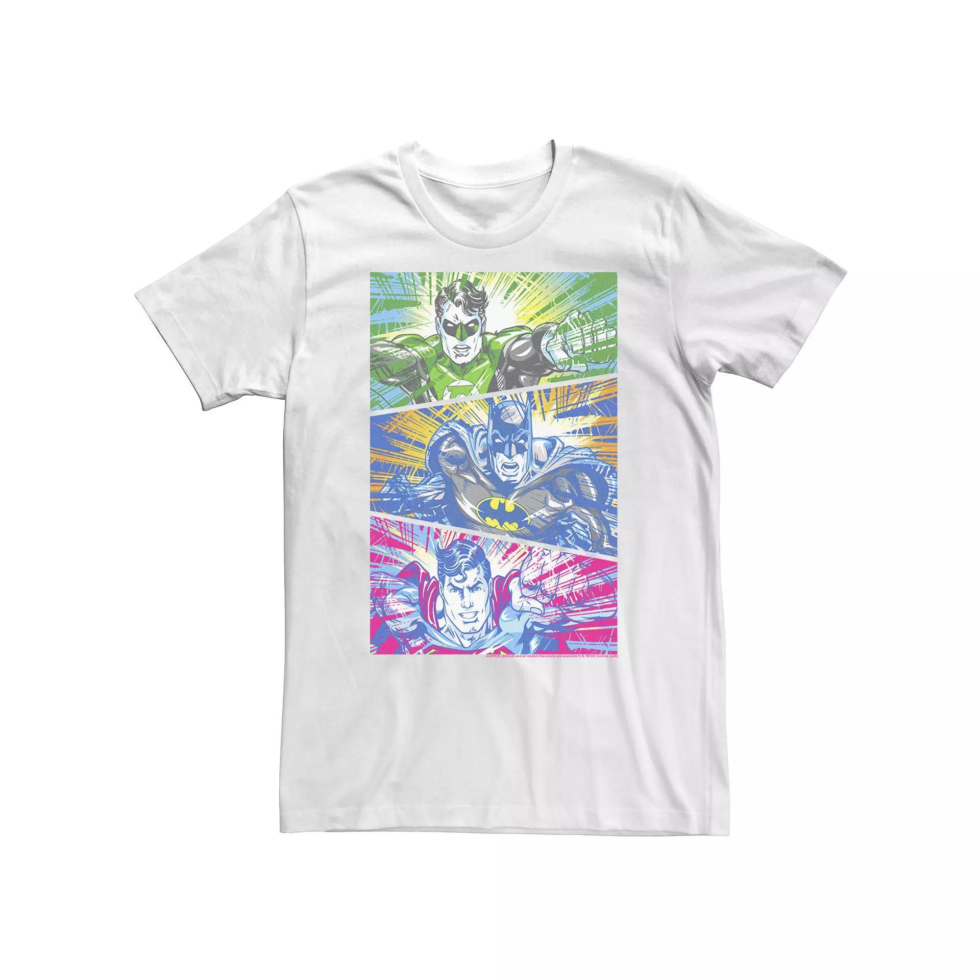 Big & Tall DC Comics Green Lantern, Batman & Superman Tee, Men's, Size: 3XL, White Product Image