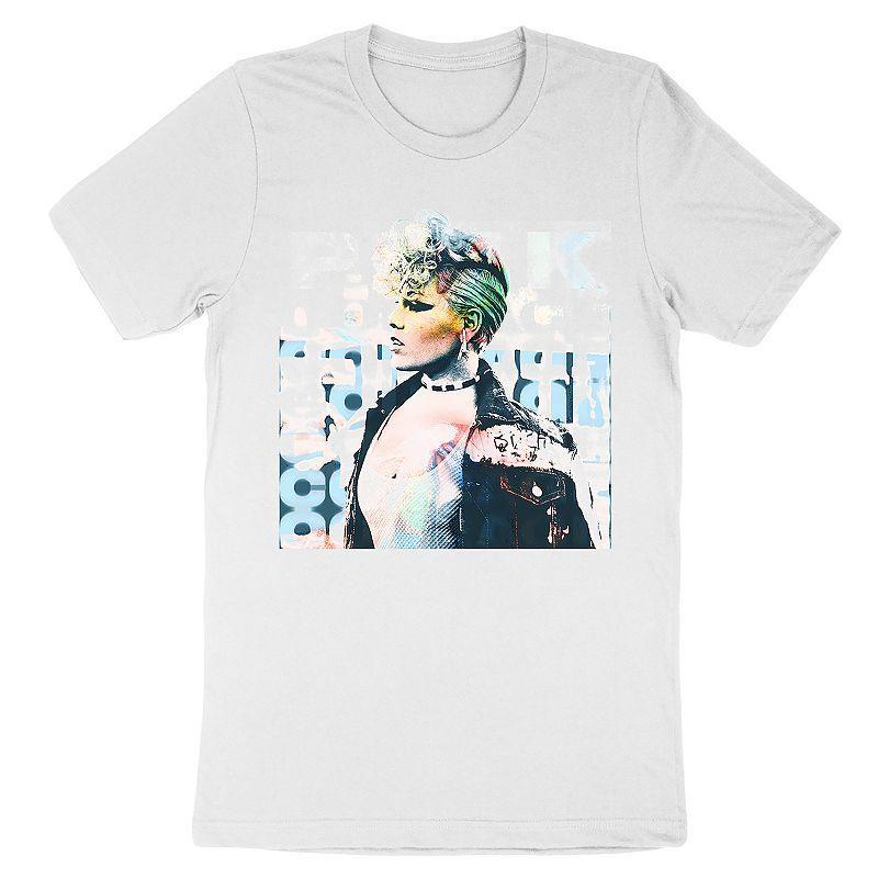 Men's Pink Tee, Size: Small, White Product Image