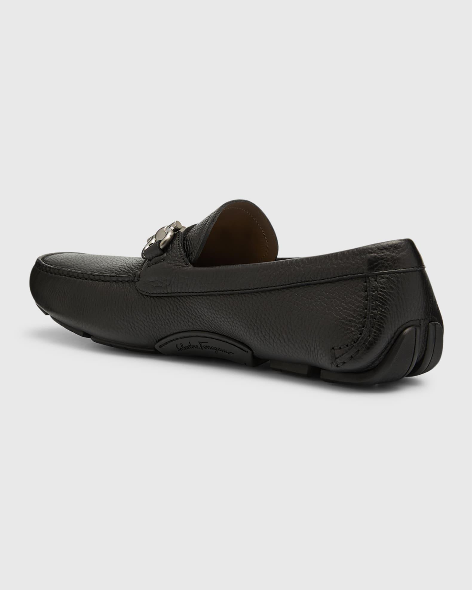 Men's Leather Penny Loafers with Logo Trim  Product Image