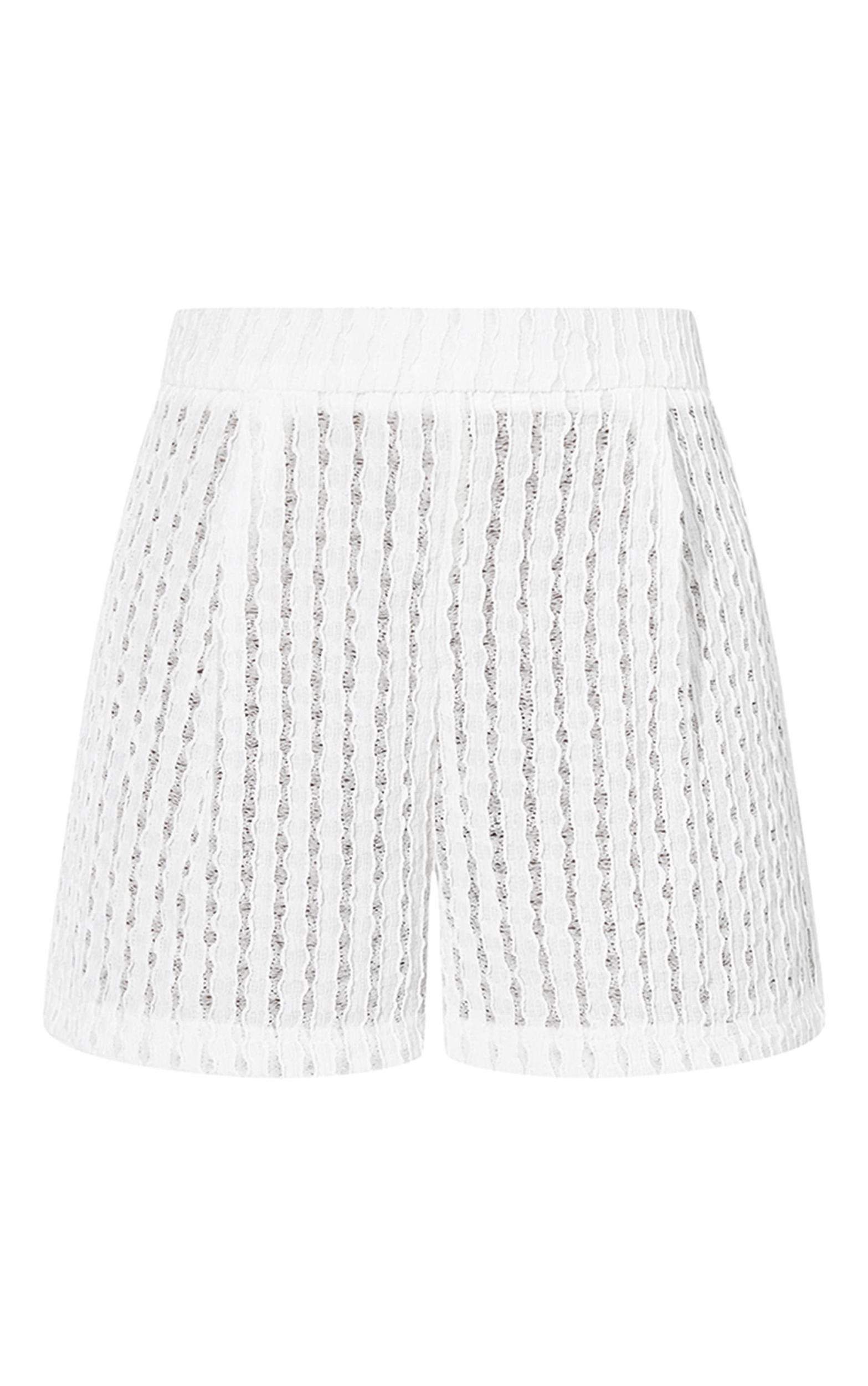 Cream Crochet Beach Shorts Product Image