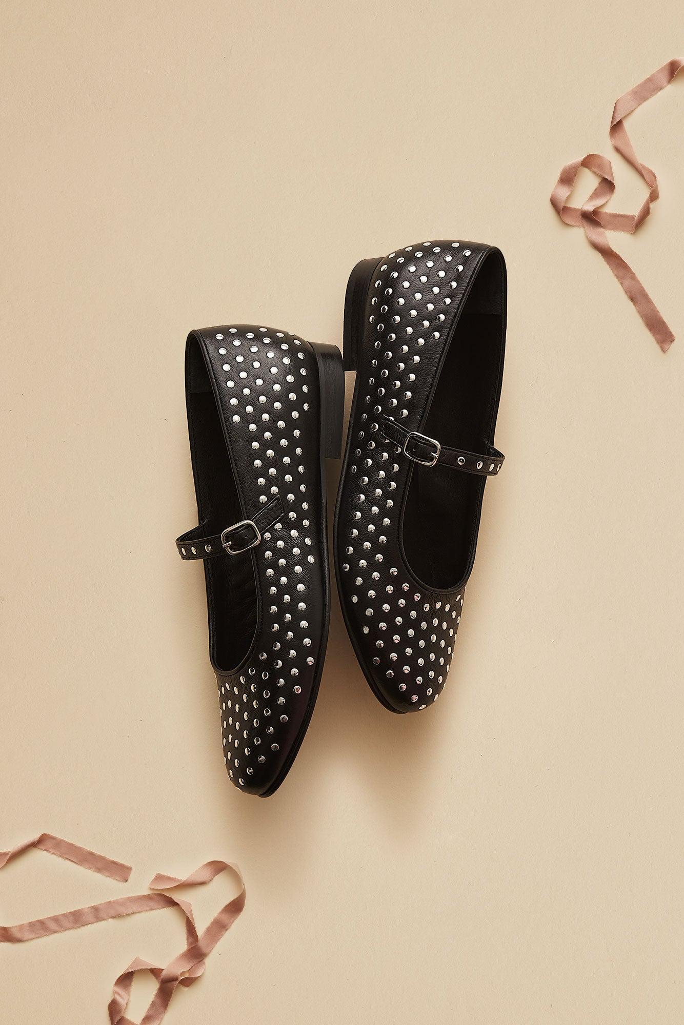 Alohas Lucien Leather Ballet Flats - Black Product Image