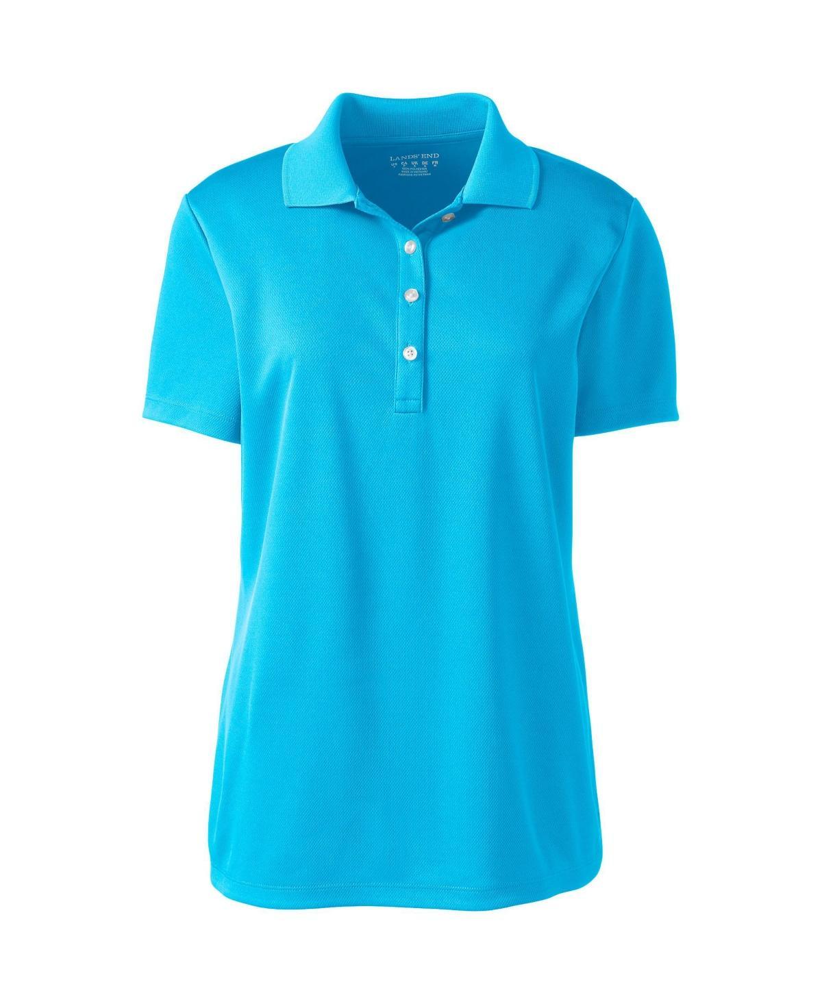 Women's Lands' End Short Sleeve Solid Active Polo Shirt, Size: XL, True Blue Product Image