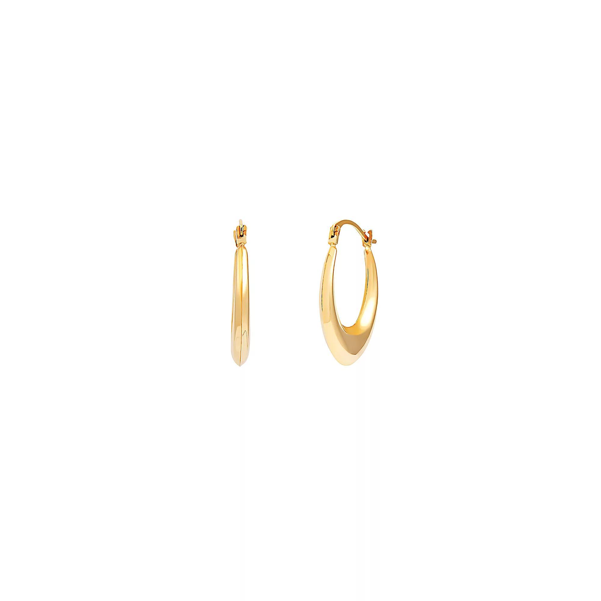 Everlasting Gold 10k Gold Medium Oval Hoop Earrings, Women's Product Image