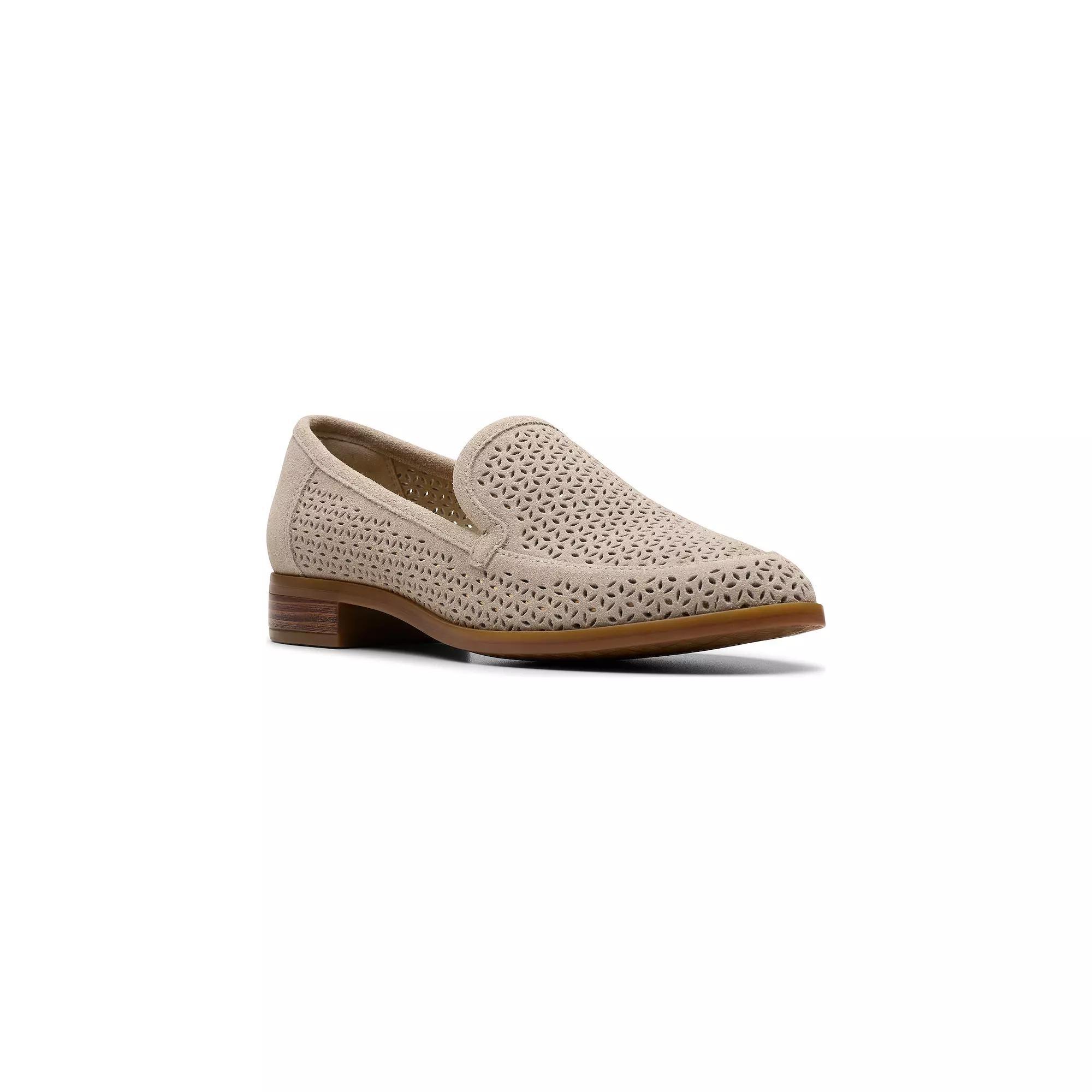 Clarks Trish Cove Women's Suede Loafers, Size: 10, Grey Suede Product Image