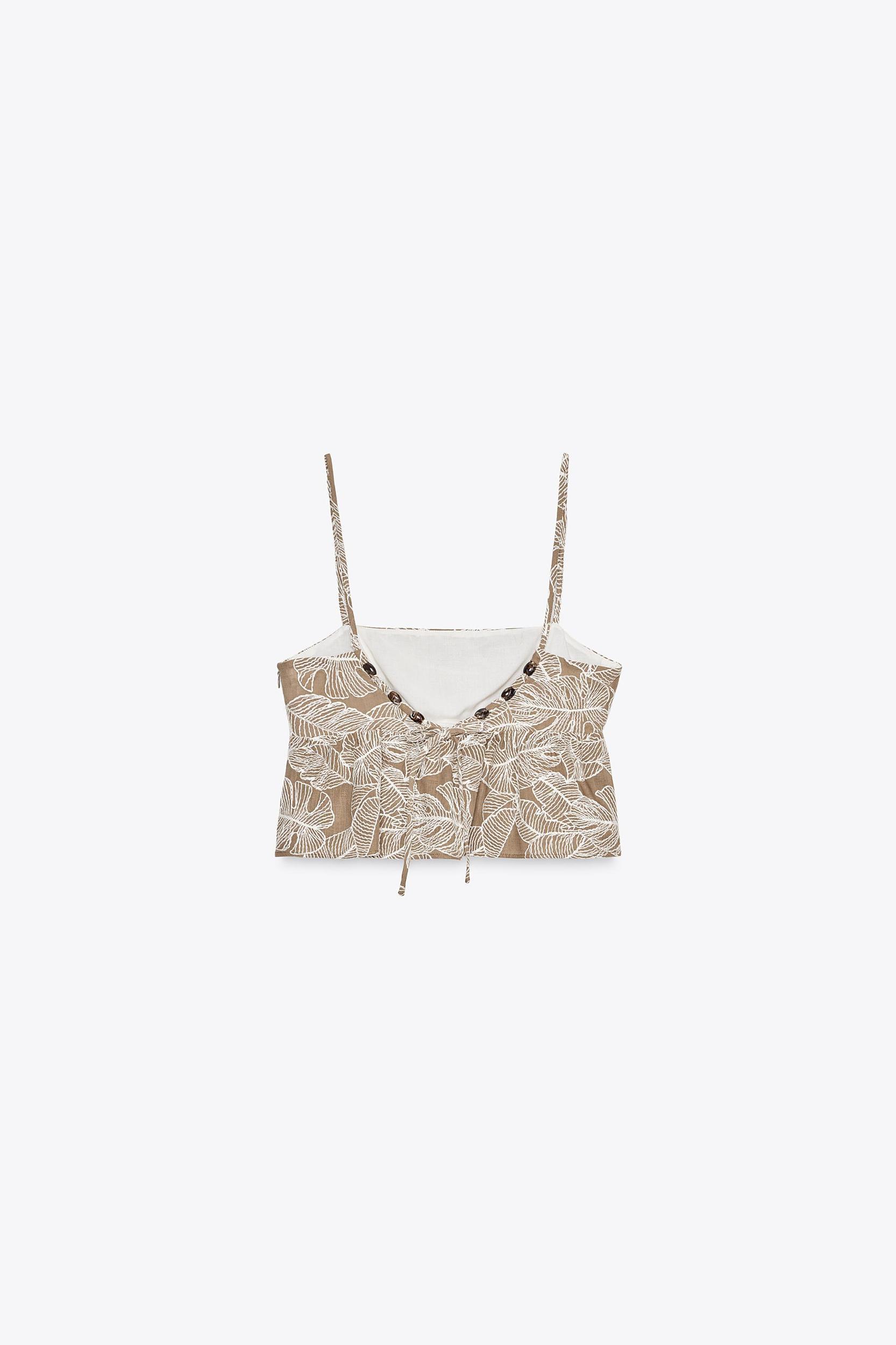 EMBROIDERED CROP TOP Product Image