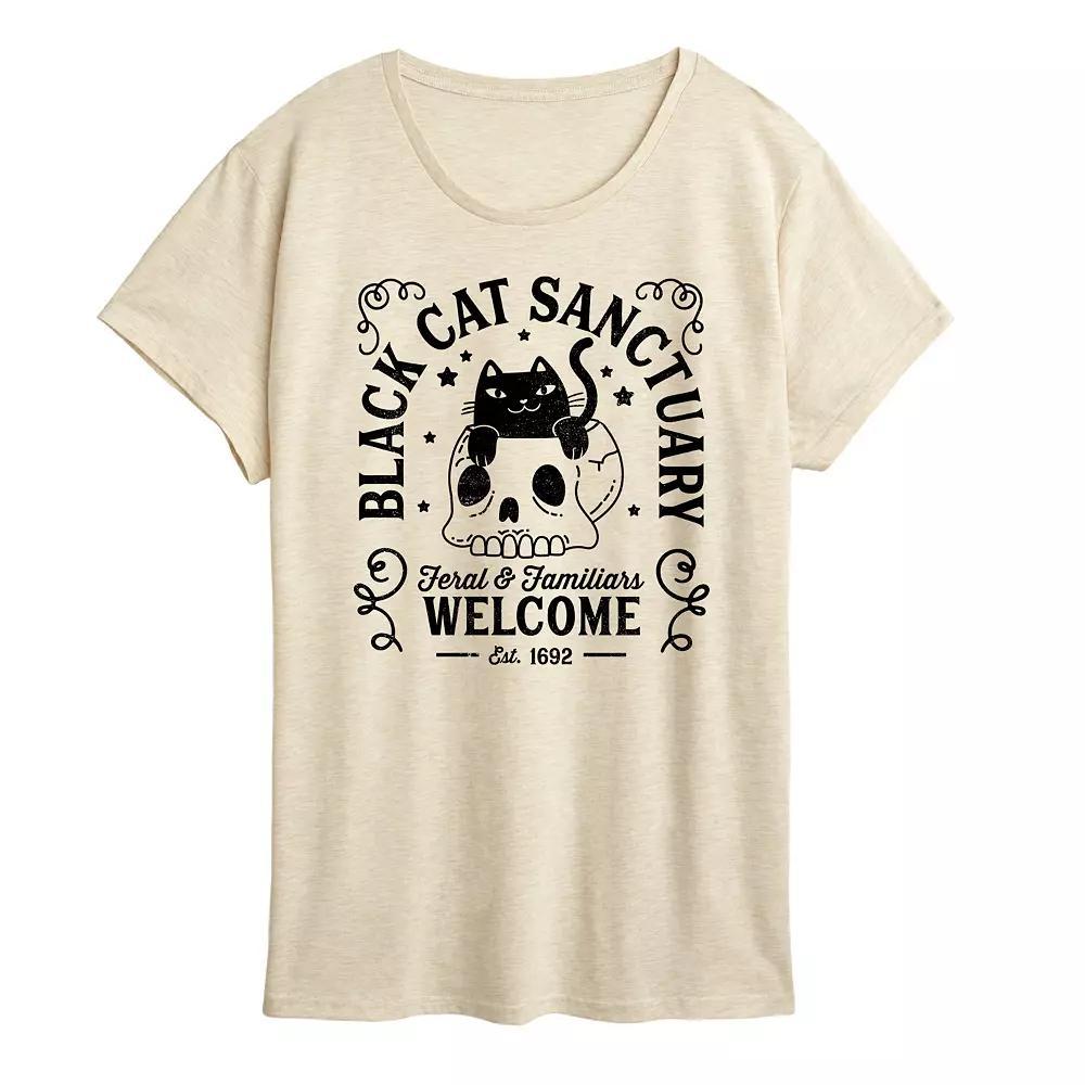 Womens Black Cat Sanctuary Graphic Tee Grey Wine Product Image