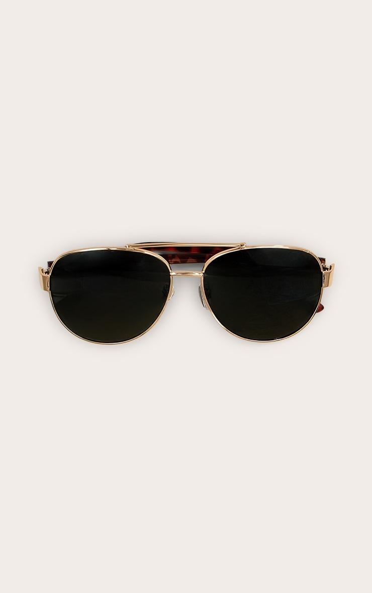 Tortoiseshell Green Lens Aviator Sunglasses Product Image
