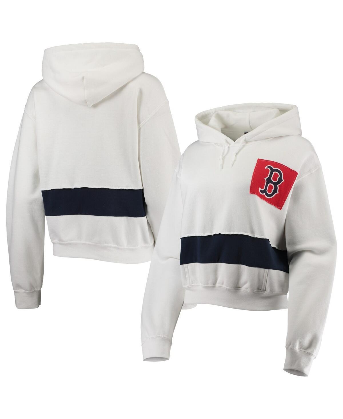 Womens Refried Apparel /Navy Boston Red Sox Cropped Pullover Hoodie Product Image