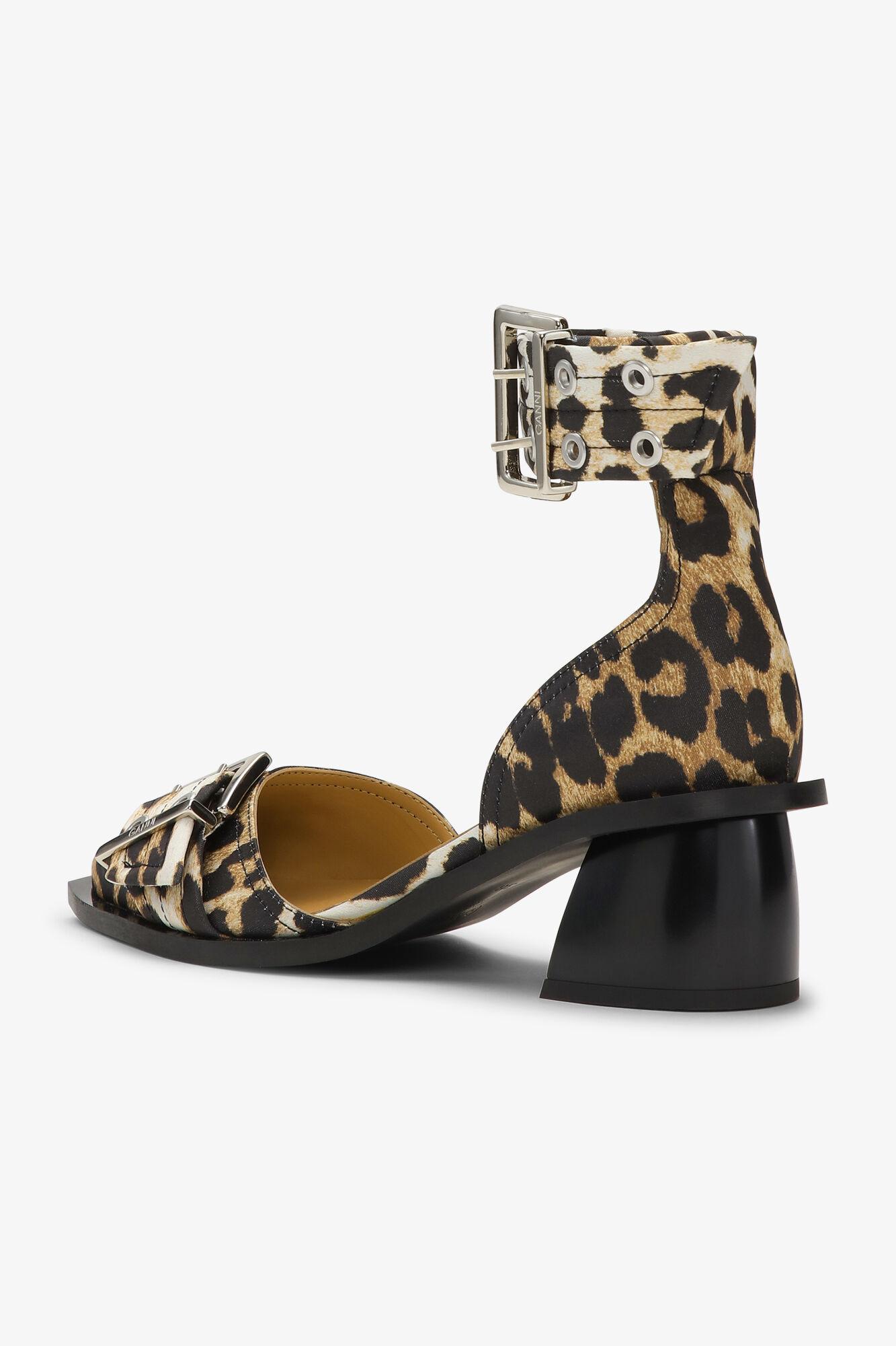 Leopard Print Feminine Buckle Open Cut Pumps Product Image