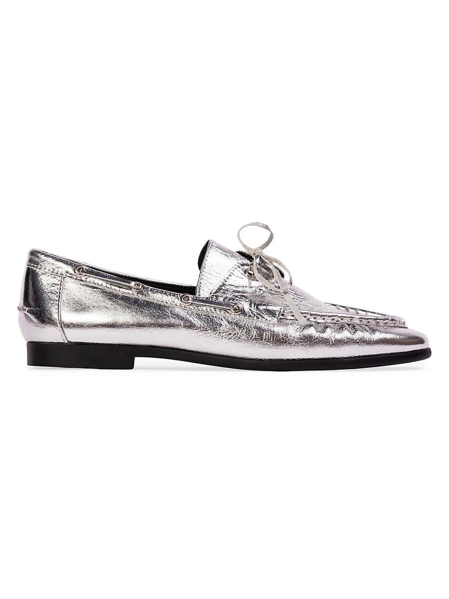 Womens Davy Metallic Boat Loafers Product Image