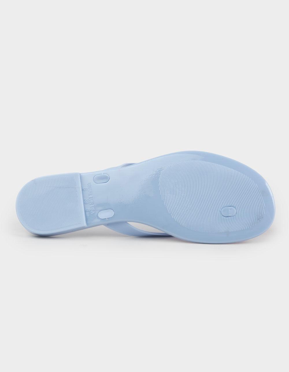 TOP MODA Hibiscus Womens Flip Flops - LIGHT BLUE Product Image
