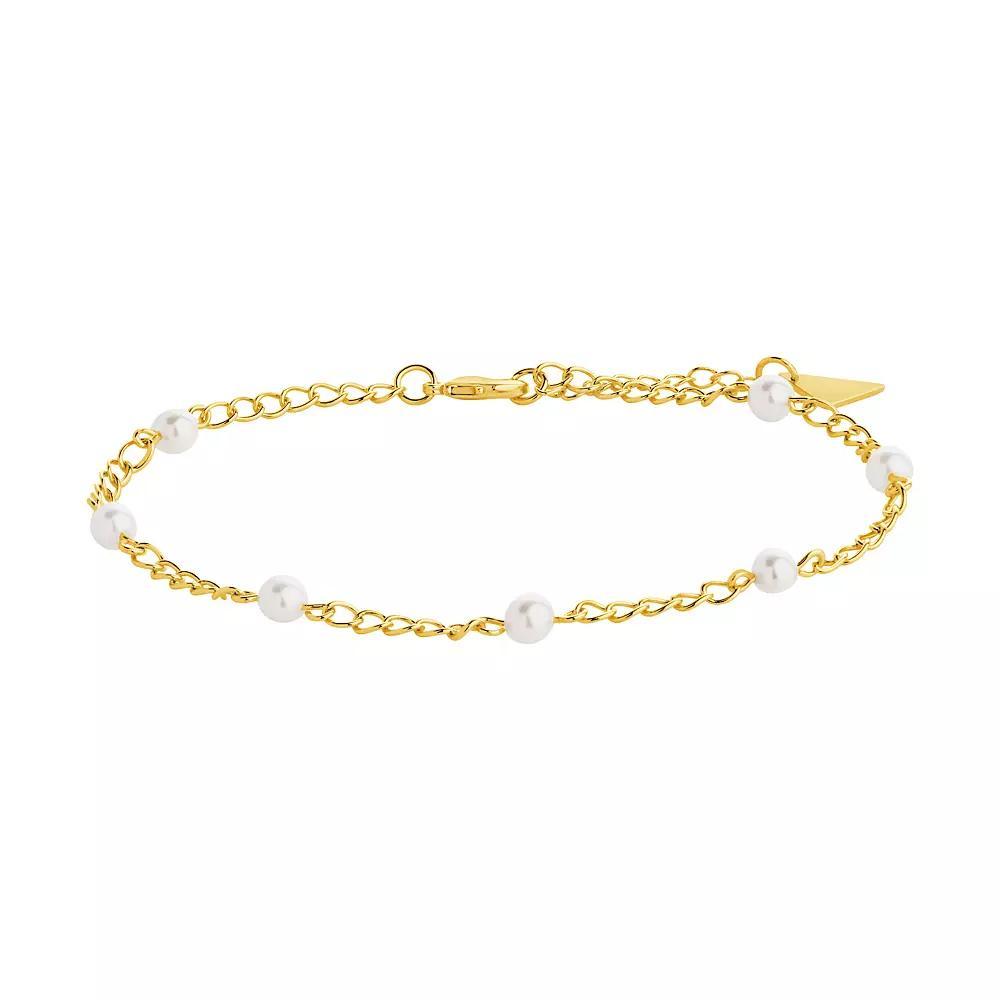 MC Collective Faux Pearl Station Anklet, Womens, Gold Tone Product Image