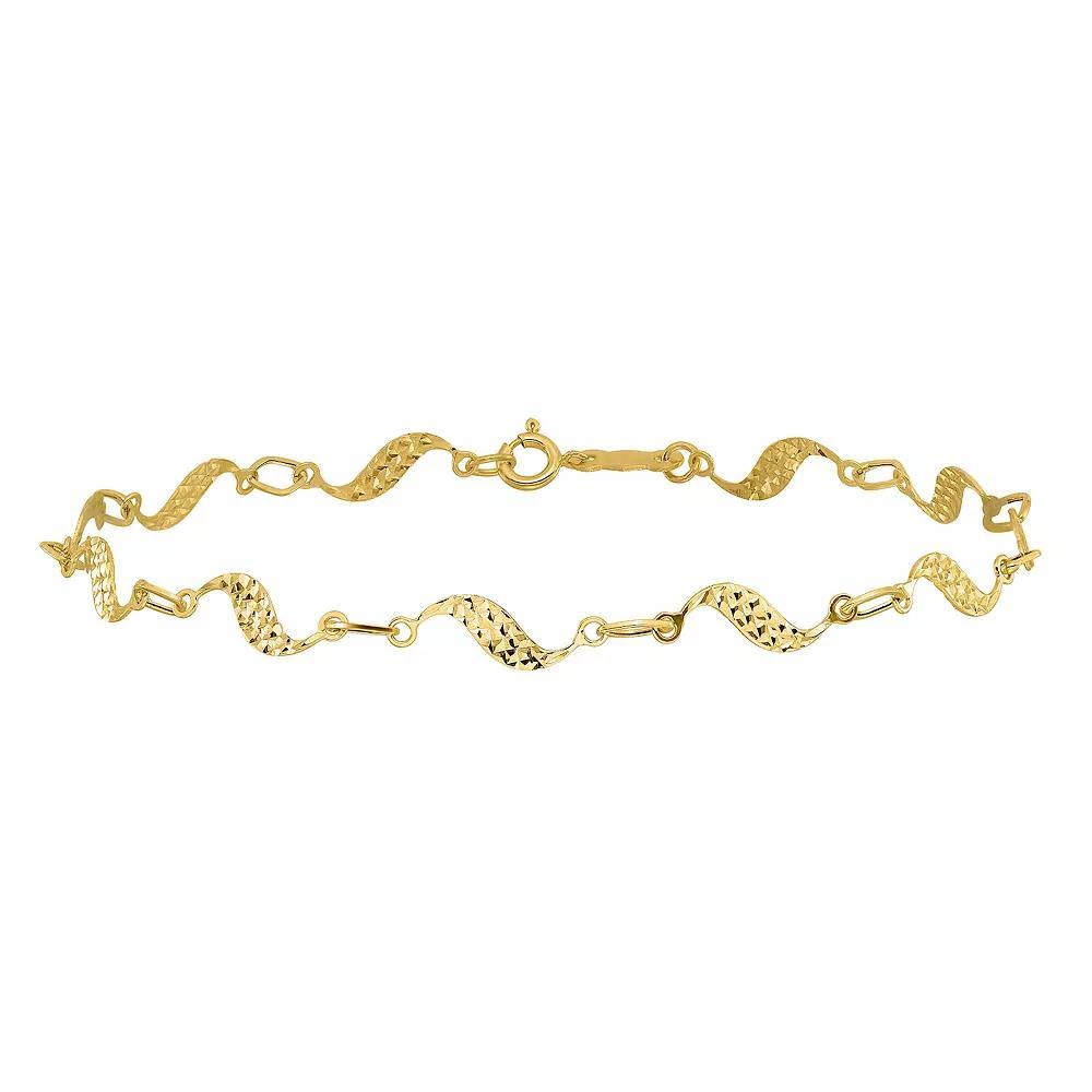 14k Gold Twist Bracelet, Women's, Size: 7.5" Product Image