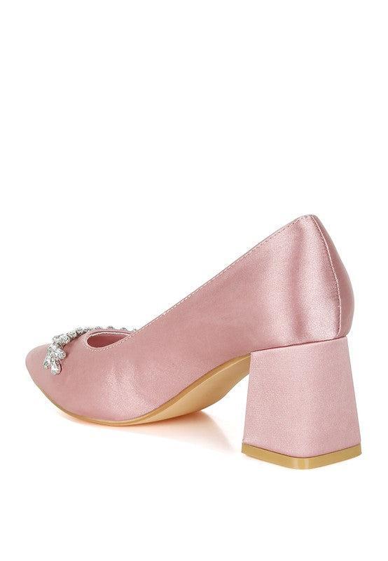 Abatina Satin Diamante Embellished Pumps Product Image