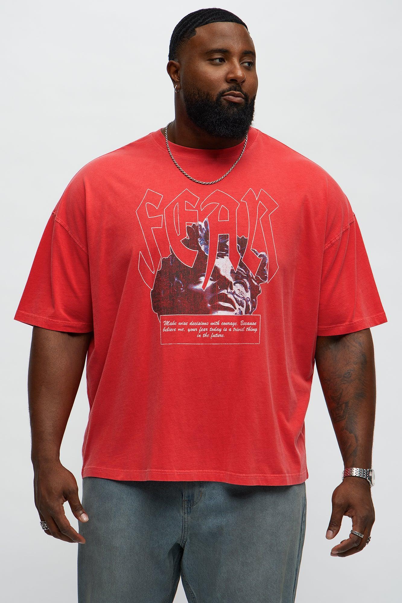 Fear History Oversized Short Sleeve Tee - Red Male Product Image