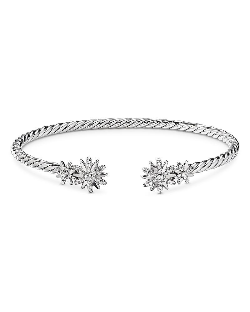Womens Starburst Cable Bracelet in Sterling Silver Product Image
