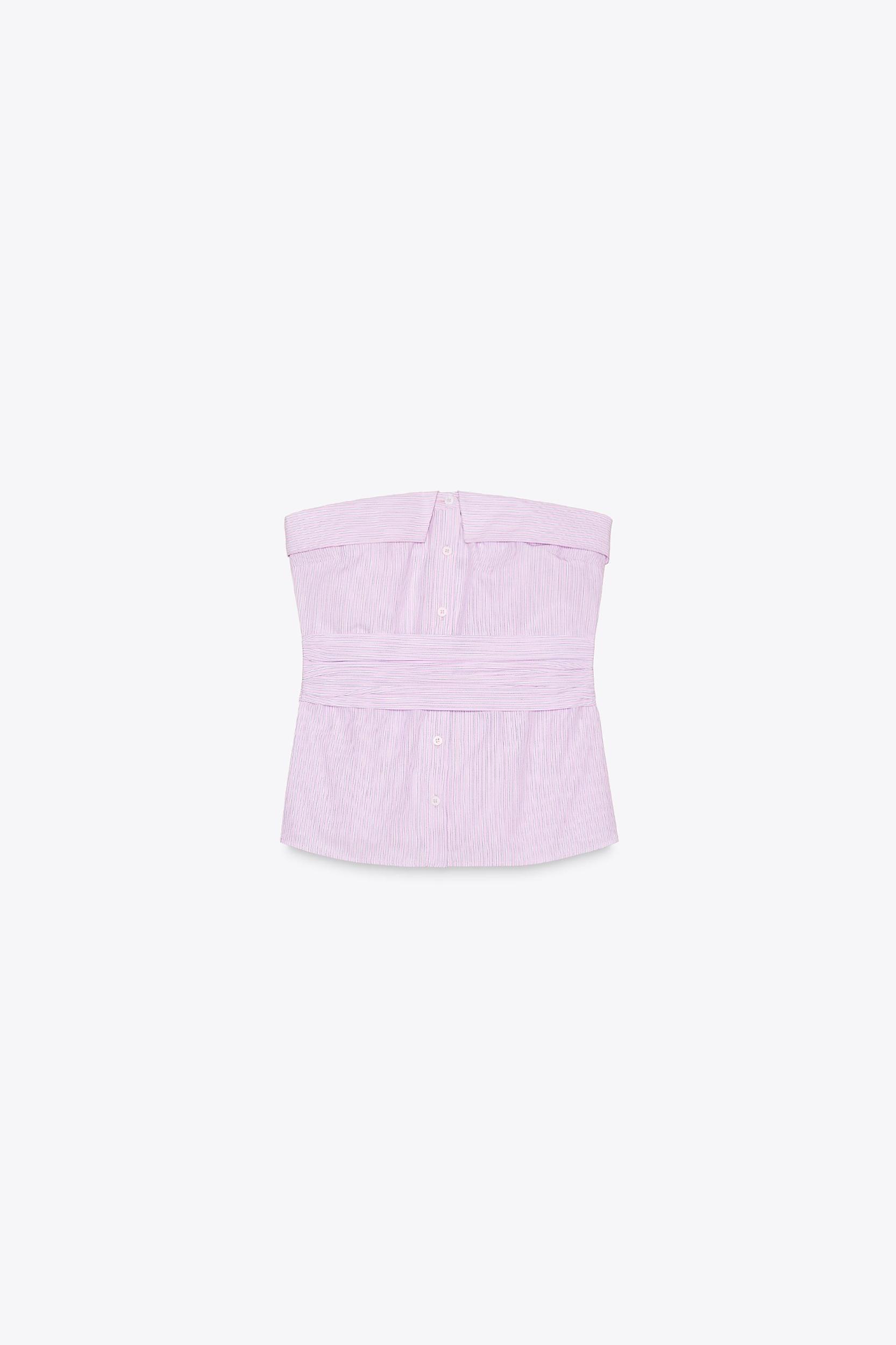 STRAPLESS STRIPED TOP Product Image