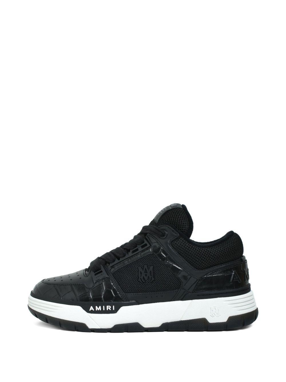 crocodile-effect mesh lace-up sneakers Product Image