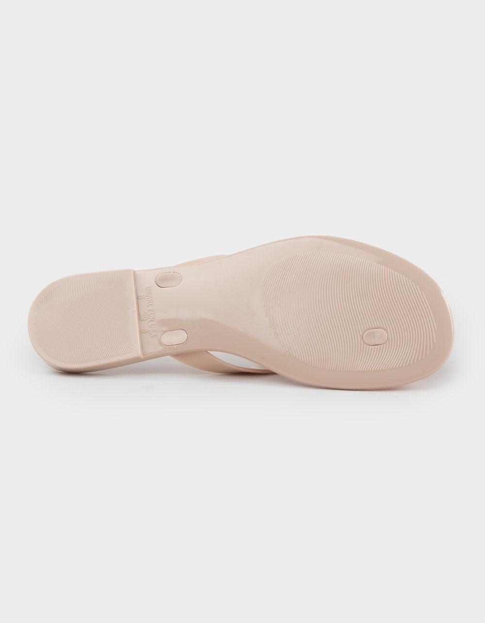 TOP MODA Hibiscus Womens Flip Flops - NUDE Product Image