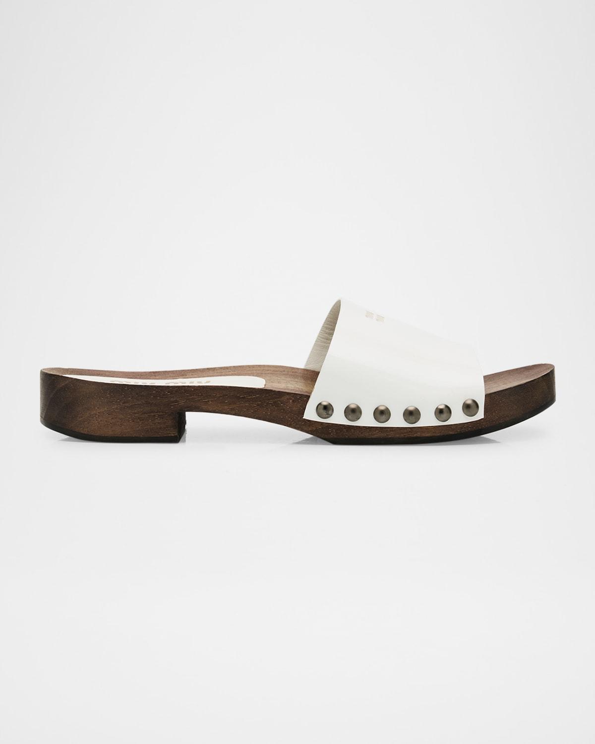 Leather Logo Slide Clogs Product Image