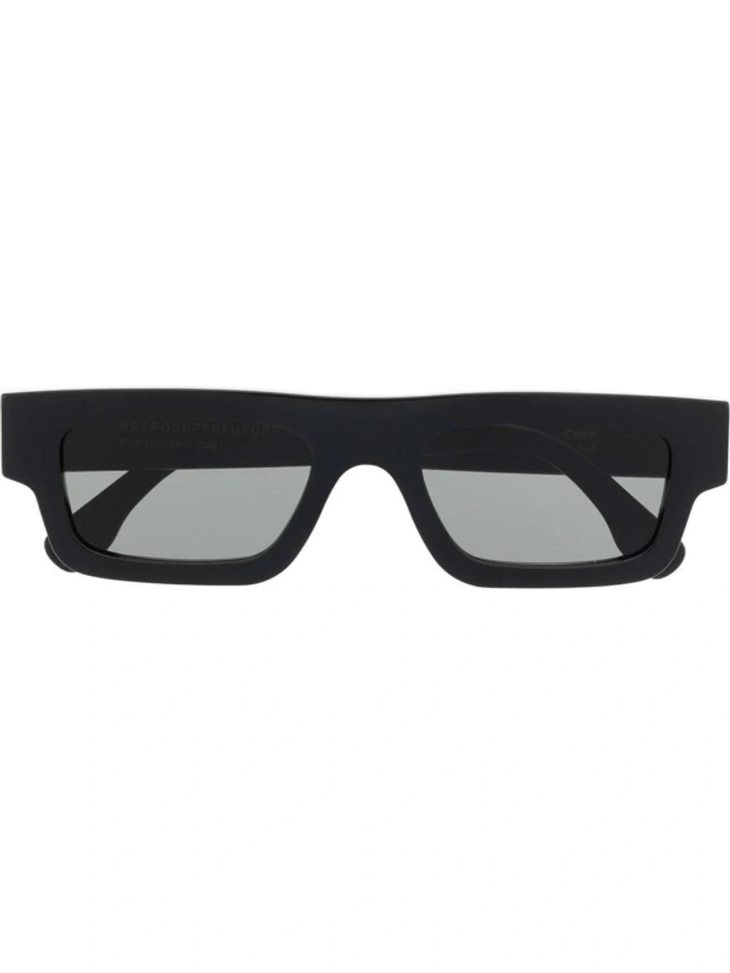 RETROSUPERFUTURE Colpo Squared Black Acetate Sunglasses Product Image