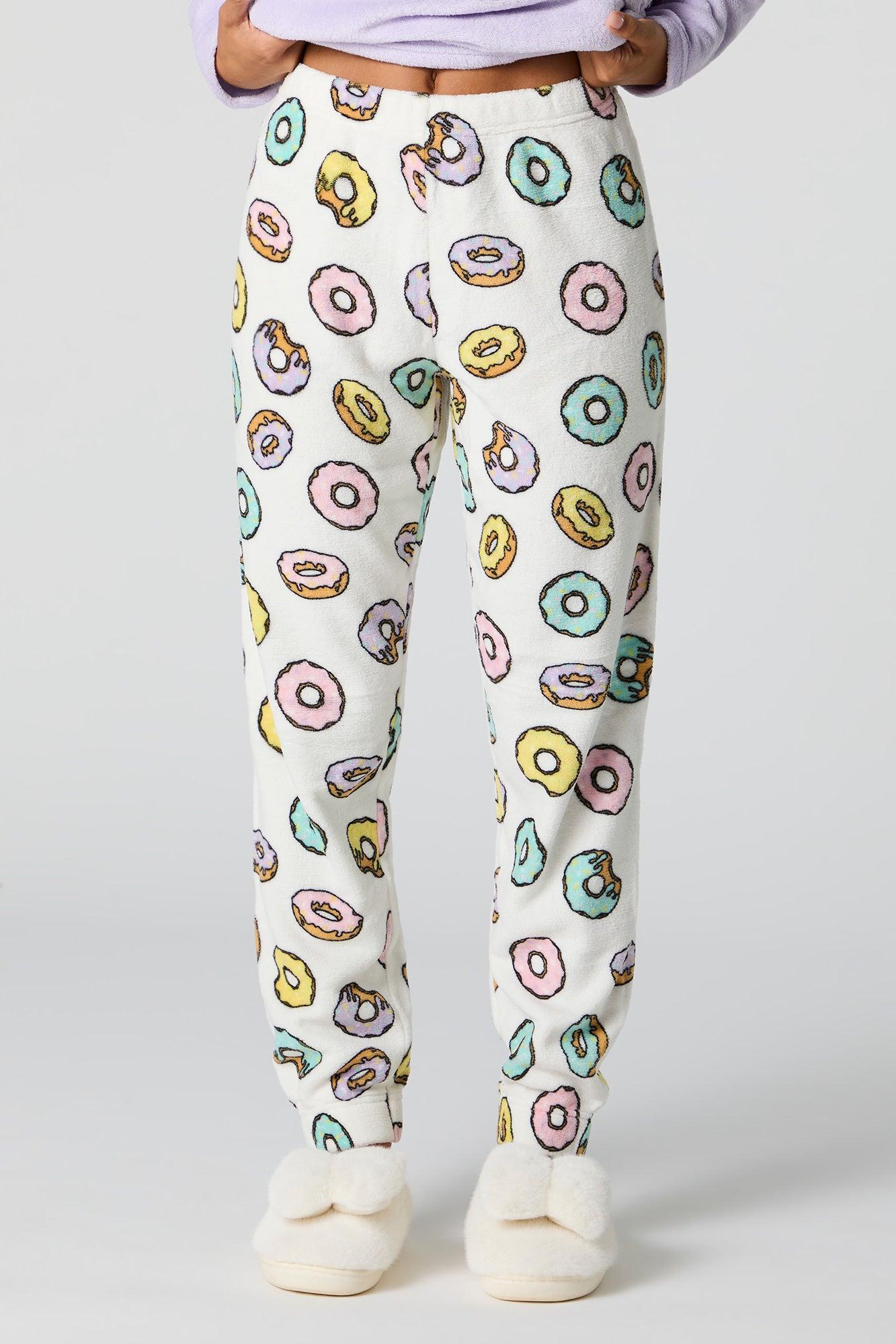 Plush Long Sleeve Top and Pant 2 Piece Pajama Set Female Product Image
