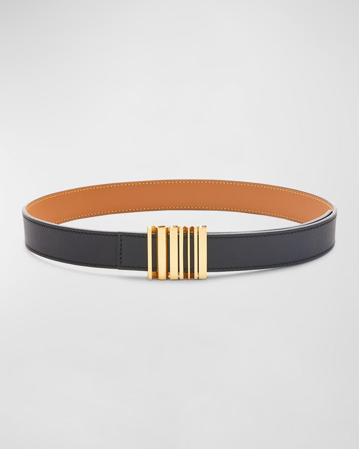 Graphic Buckle Leather Belt Product Image