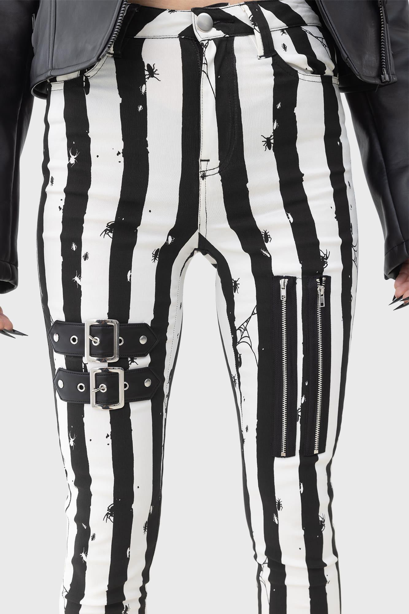 Distressed Stripe Skinny Trousers Female Product Image