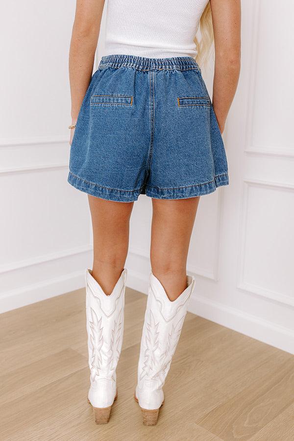 The Jane High Waist Denim Skort in Medium Wash Product Image