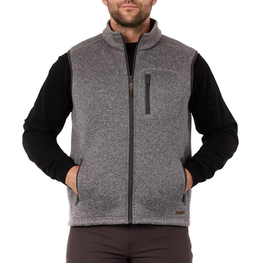 Men's Smith's Workwear Sherpa-Lined Sweater Fleece Vest, Size: XXL, Grey Grey Product Image