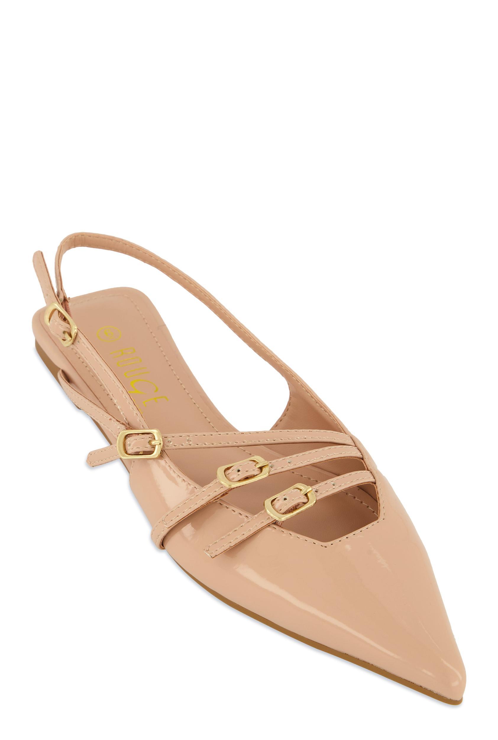 Womens Slingback Buckle Flats Product Image