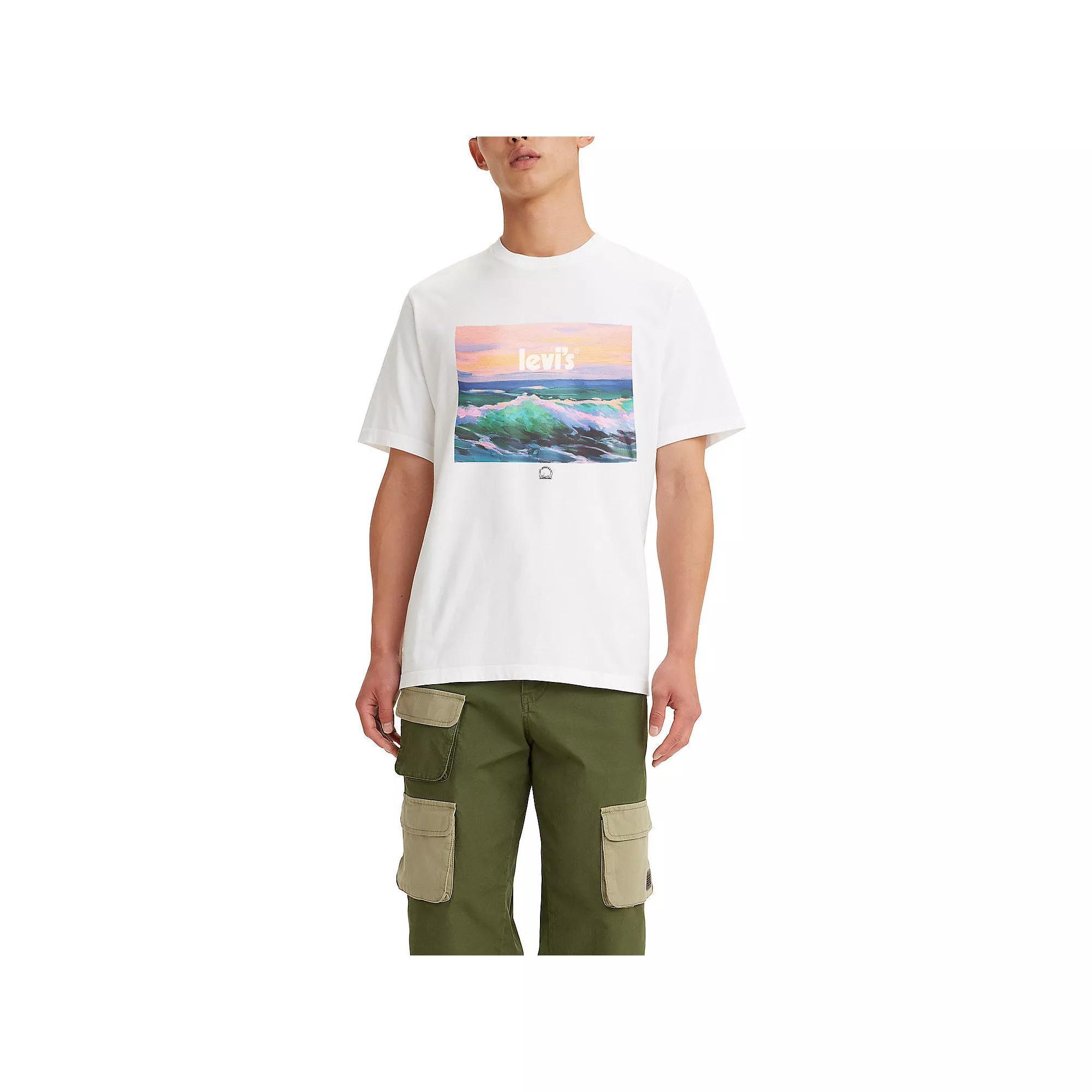 Men's Levi's® Relaxed-Fit Short-Sleeve Graphic Tee, Size: Large, White Waves Product Image