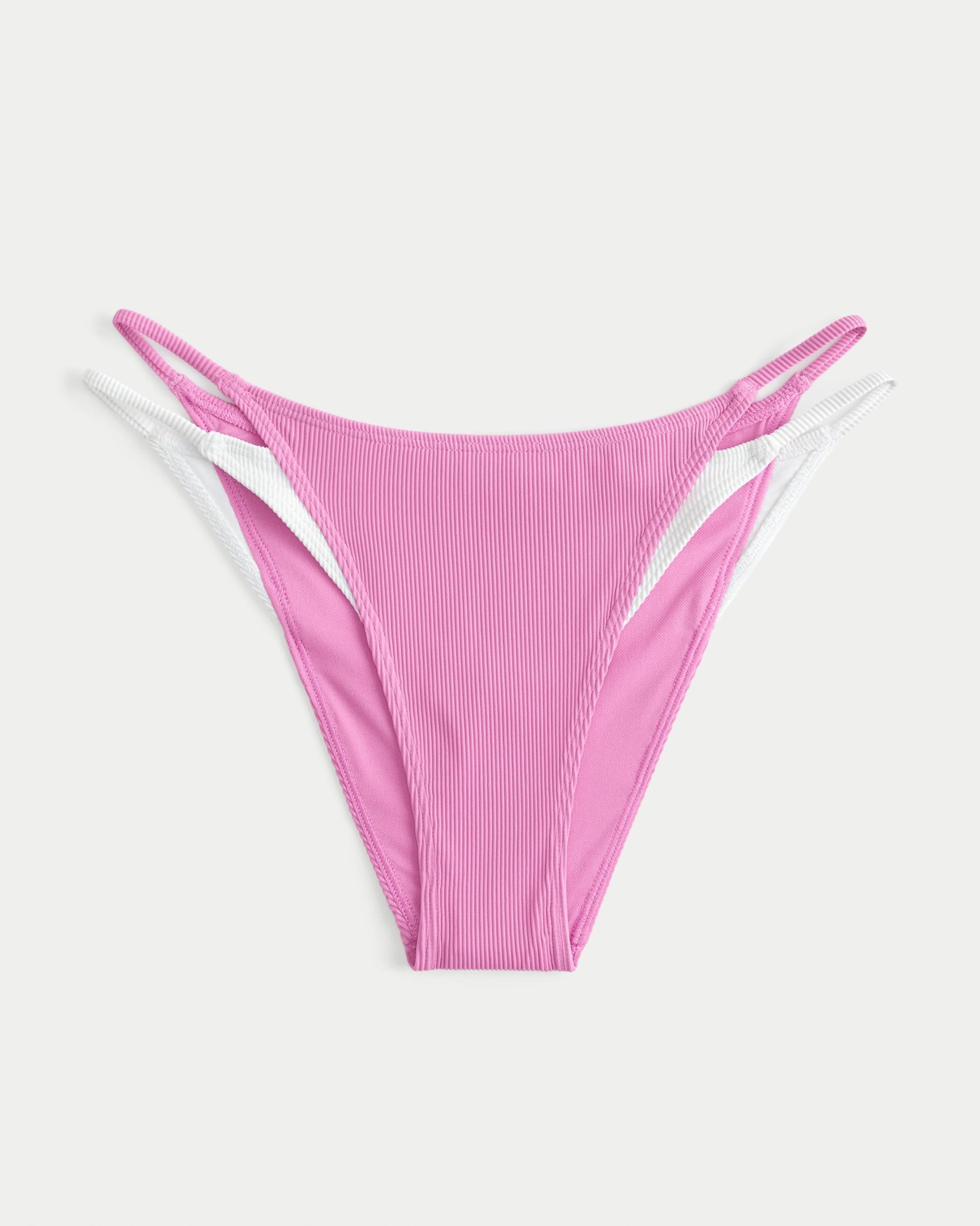 Gilly Hicks Strappy Layered High-Leg Cheeky Bikini Bottom Product Image