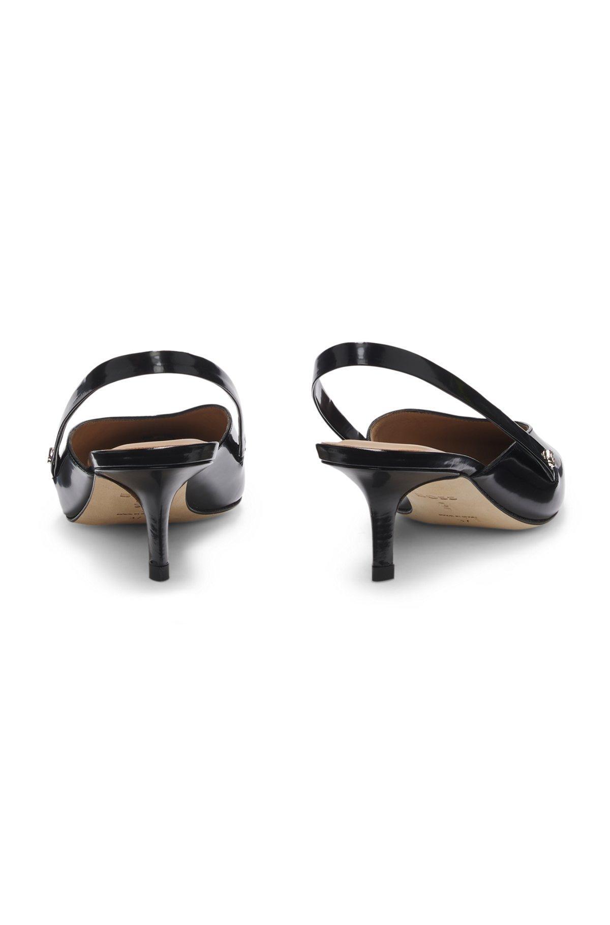 BOSS - Slingback leather pumps with GAIT-TECH® comfort insole - Black Product Image