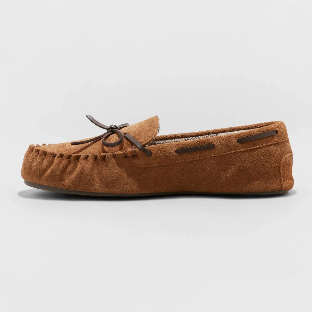 Men's Topher Moccasin Leather Slippers - Goodfellow & Co™ Dark Chestnut 8 Product Image