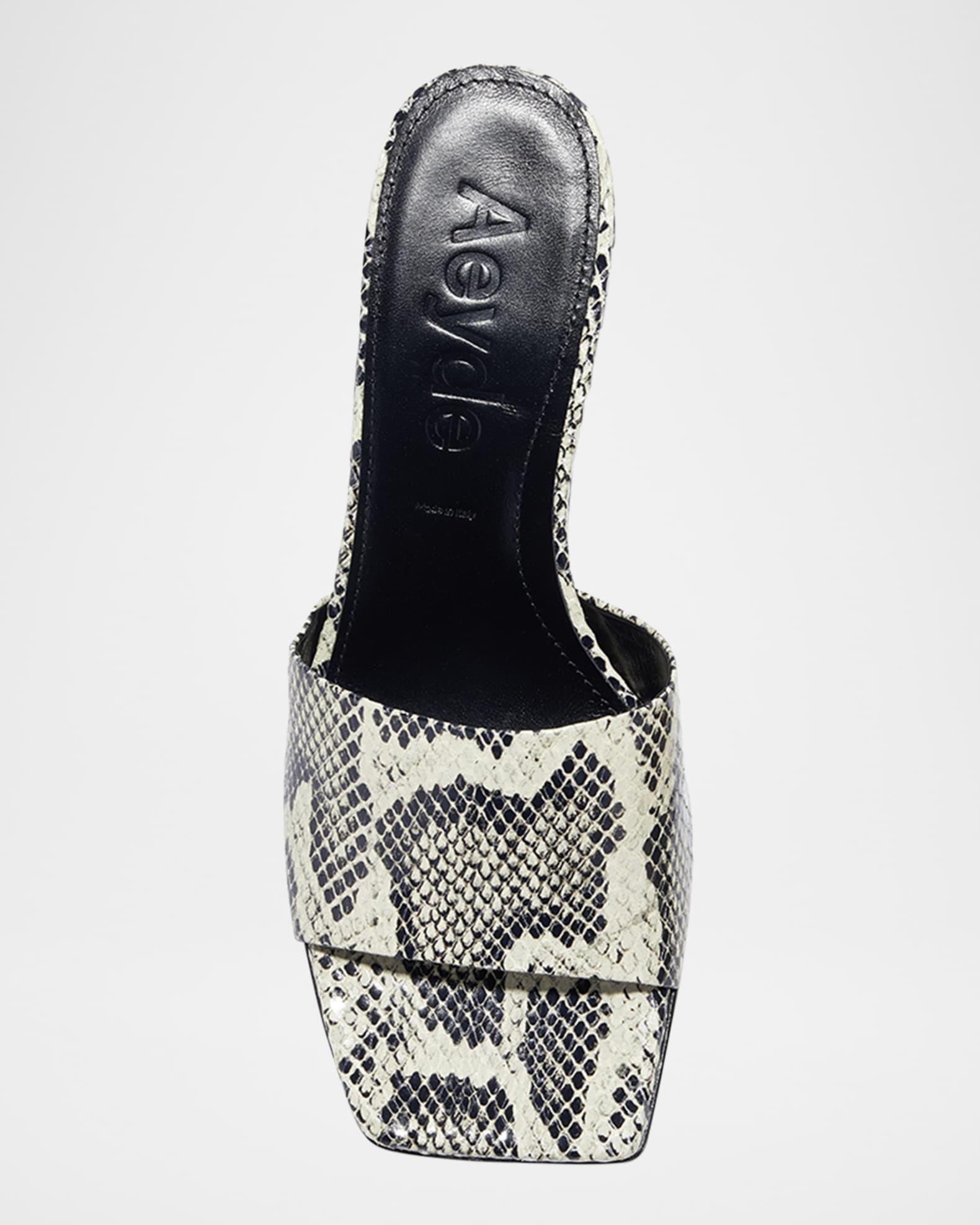 Jeanie Snake-Embossed Mule Sandals Product Image