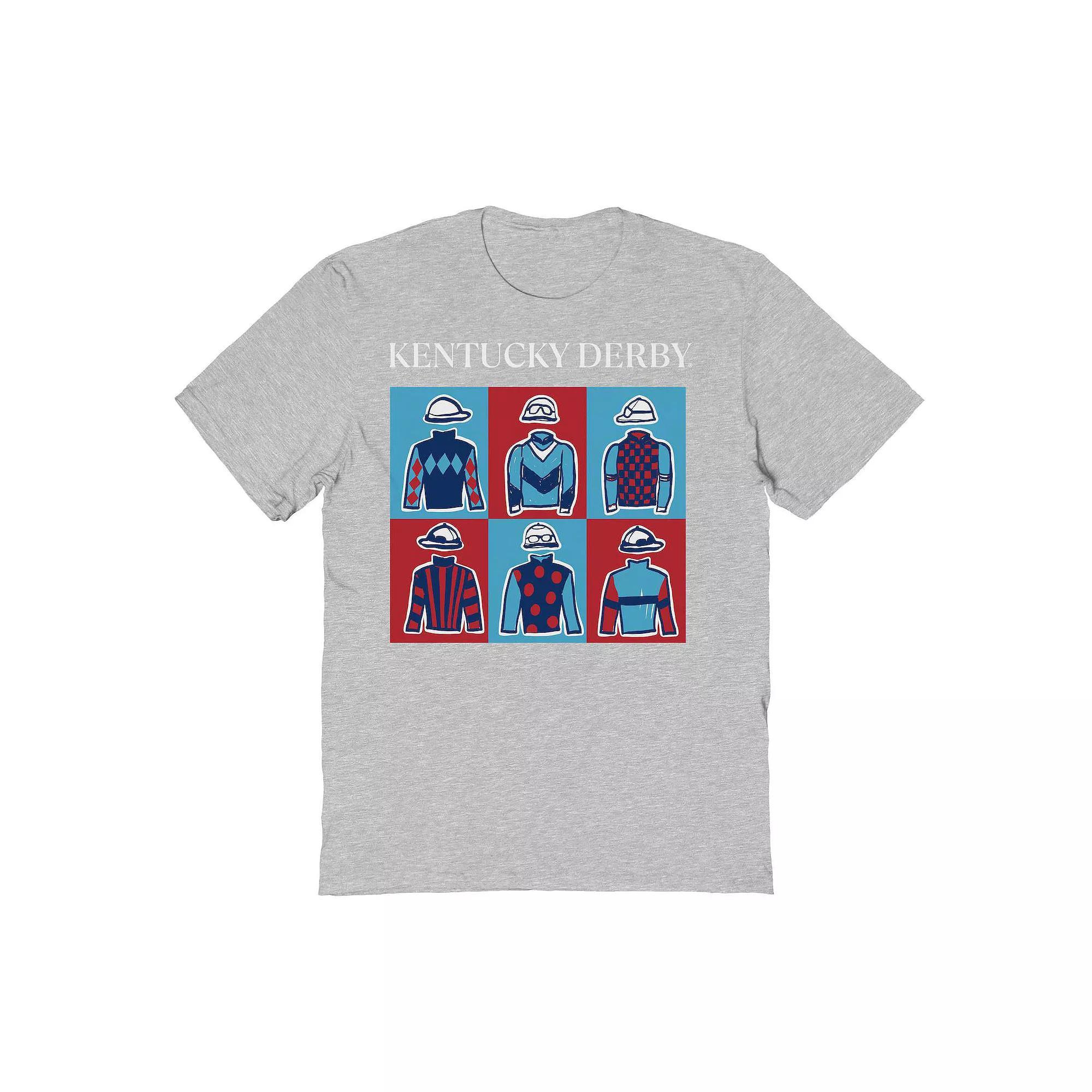 Men's Kentucky Derby Pop Art Rider Graphic T-Shirt, Size: Large, Sport Gray Product Image